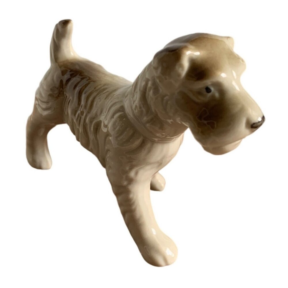 Vintage Fox Terrier Dog Bone China Japan Figure 3.5"
